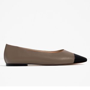Zara leather flat
